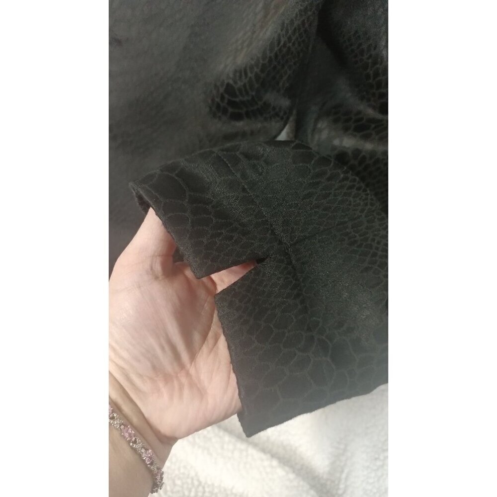 SOFT SURROUNDINGS Pants Womens XL Black Snake Print Lace Overlay Side Zip - Picture 9 of 10